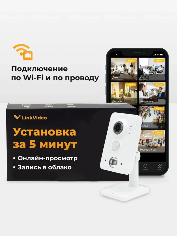 Wi-Fi камера видеонаблюдения для ПВЗ Ozon, Wildberries и других