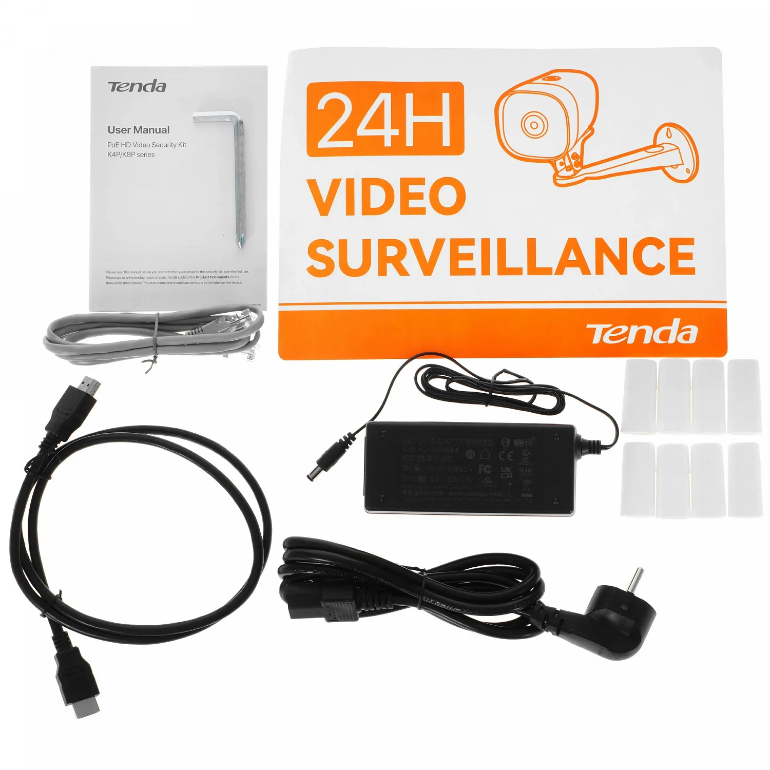 Комплект видеонаблюдения TENDA с PoE на 8 каналов.K8P-4TR