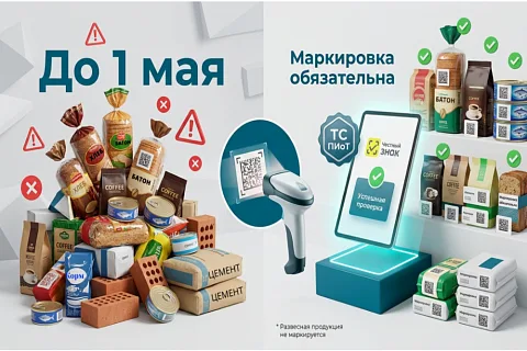 Маркировка с 1 мая и 1 июня 2026: новые товары, ТС ПИоТ и как не получить штраф