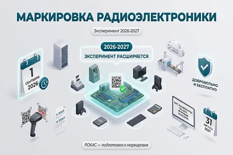 Маркировка радиоэлектроники 2026-2027: эксперимент расширяют на ККТ, банкоматы, ПК и игровые консоли