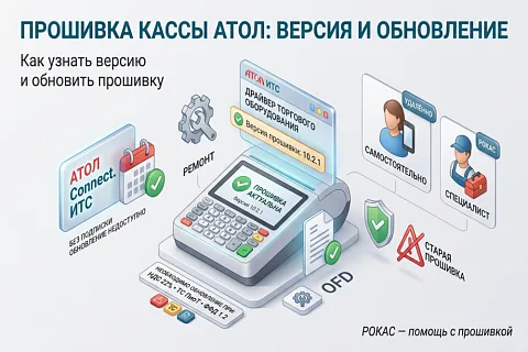 Как узнать версию прошивки кассы АТОЛ и как её обновить