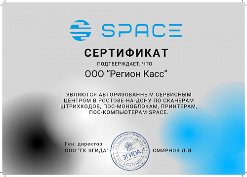 Сертификат партнёра SPACE
