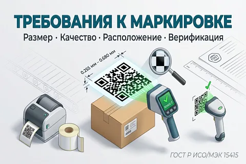 Маркировка товаров в системе «Честный знак»: полный перечень требований к нанесению кодов DataMatrix