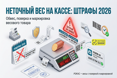Штраф за обвес и просроченную поверку весов в 2026 году: сколько заплатит магазин